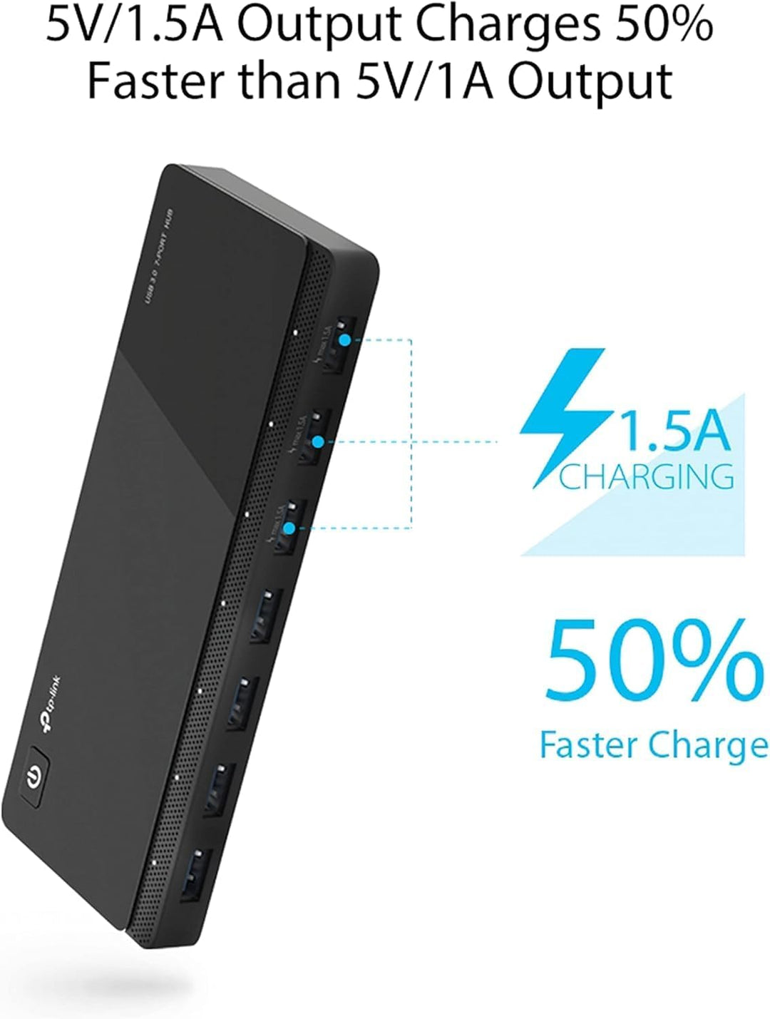 TP-Link UH700 7-Port USB 3.0 HUB inklusive Netzadapter und USB 3.0 Kabel, bis zu 5 Gbit/s, Hot Swapp
