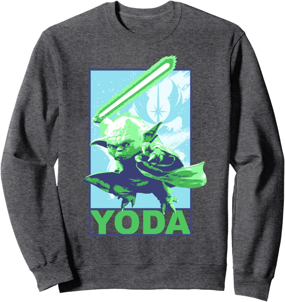 Star Wars Yoda Lightsaber Show Off Poster Sweatshirt