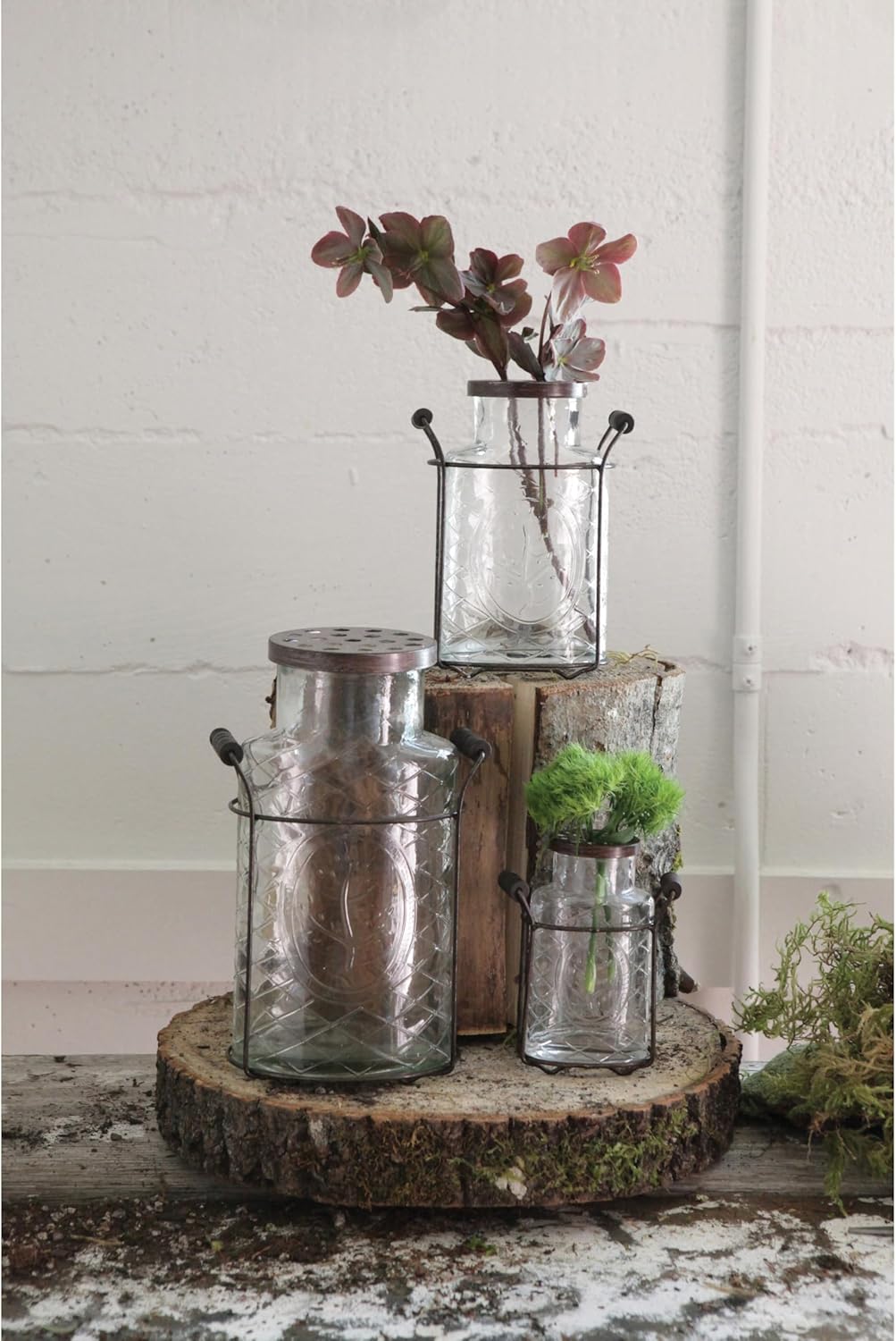 Creative beeinflusst de3875 Glas und Metall Vase, 26,7 cm, L