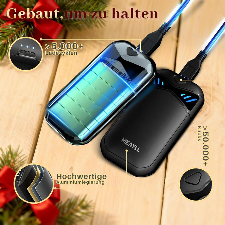 Handwärmer Wiederaufladbar 2er Pack, Magnetischer Taschenwärmer mit LED Anzeige & 6000mAh Akku, 3 He