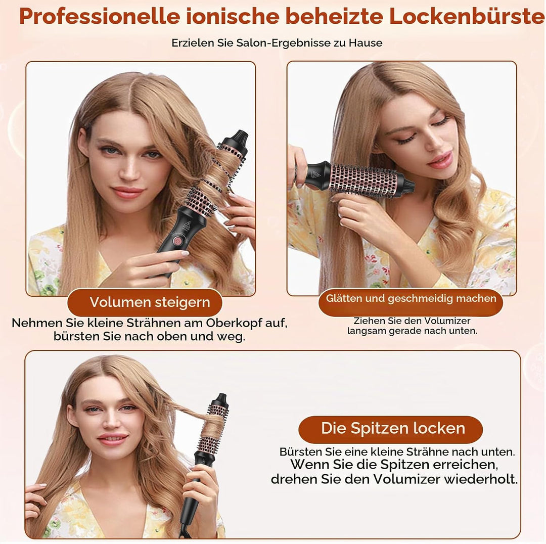 Thermal Brush 32mm, UKLISS Thermobürste Wärmebürste 3 in 1, Rundbürste Stylingbürsten mit 160-204℃,