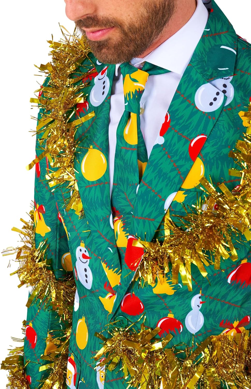 Suitmeister Herren-Weihnachtsanzug - Festlicher Hässlicher Weihnachten-Feiertags-Druck - Inklusive B