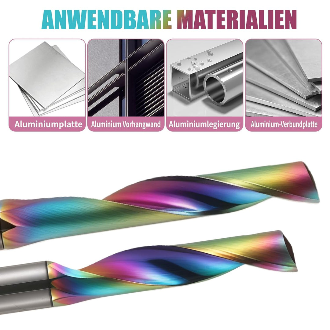3 PCS CNC-Fräser für Aluminium mit einer Nut, 4mm Schaft Schaftfräser Spiralfräser Bit VHM mit DLC-B