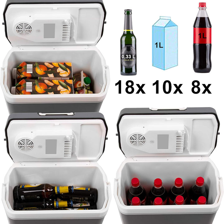 24 Liter Kühlbox elektrisch 12V 230V KÜHLEN und WÄRMEN elektrische Kühlbox mit USB Anschluss, Thermo