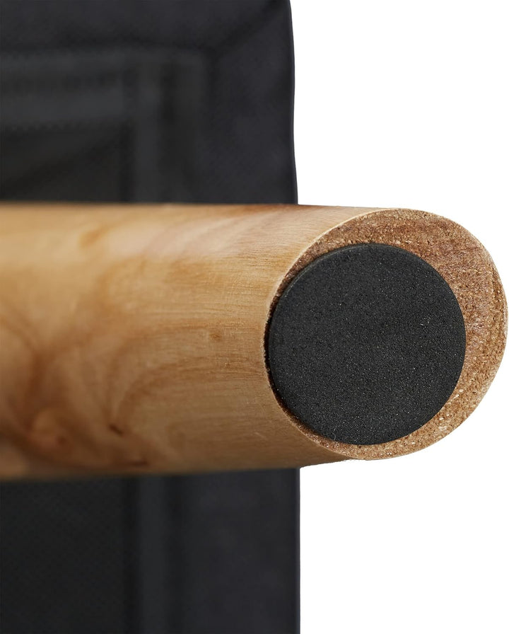 Relaxdays, schwarz Hocker mit Stauraum, Kunstleinen-Bezug, gepolstert, Holzbeine, Fusshocker mit Dec