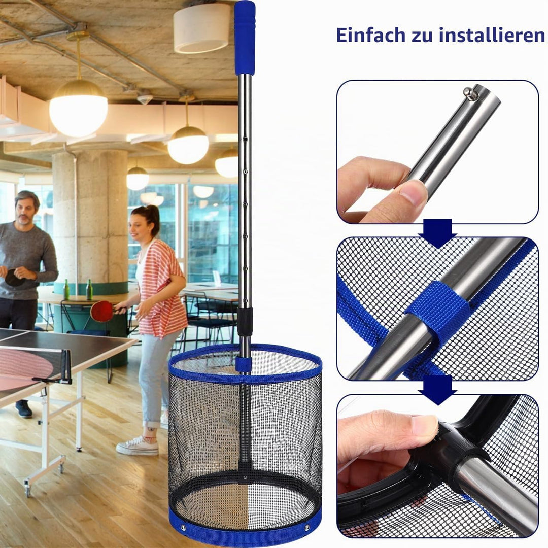 BESPORTBLE Tischtennisball Sammler Pongball Retriever Teleskopstange Behälter Organizer Leicht Tragb