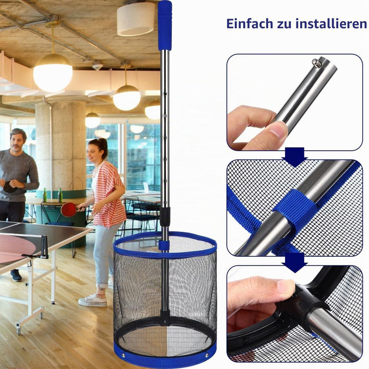 BESPORTBLE Tischtennisball Sammler Pongball Retriever Teleskopstange Behälter Organizer Leicht Tragb
