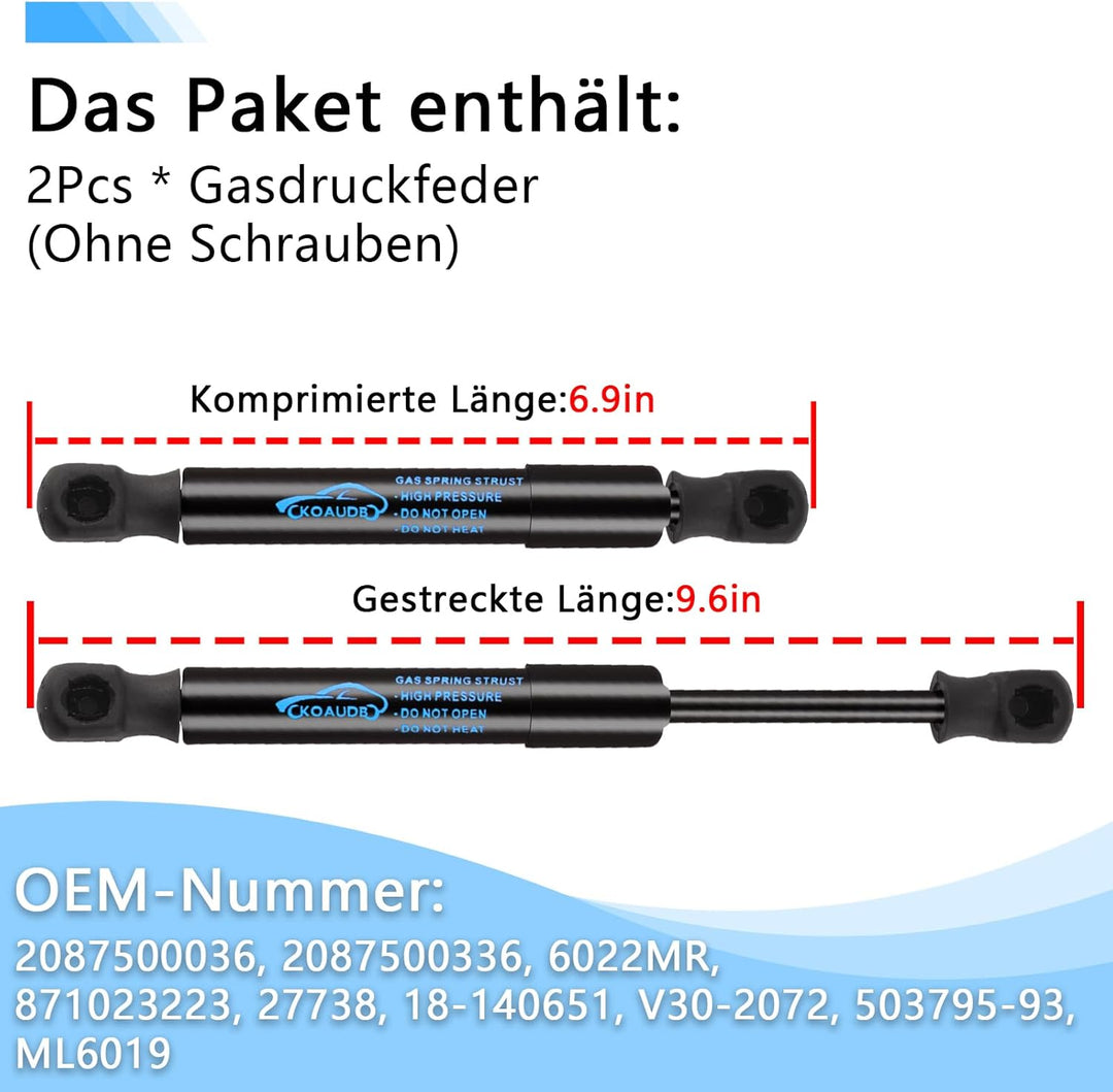 2Pcs Gasfeder Heckklappendämpfer für Mercedes-Benz CLK (C208)/(A208) Kofferraum Gasdruckdämpfer Repl