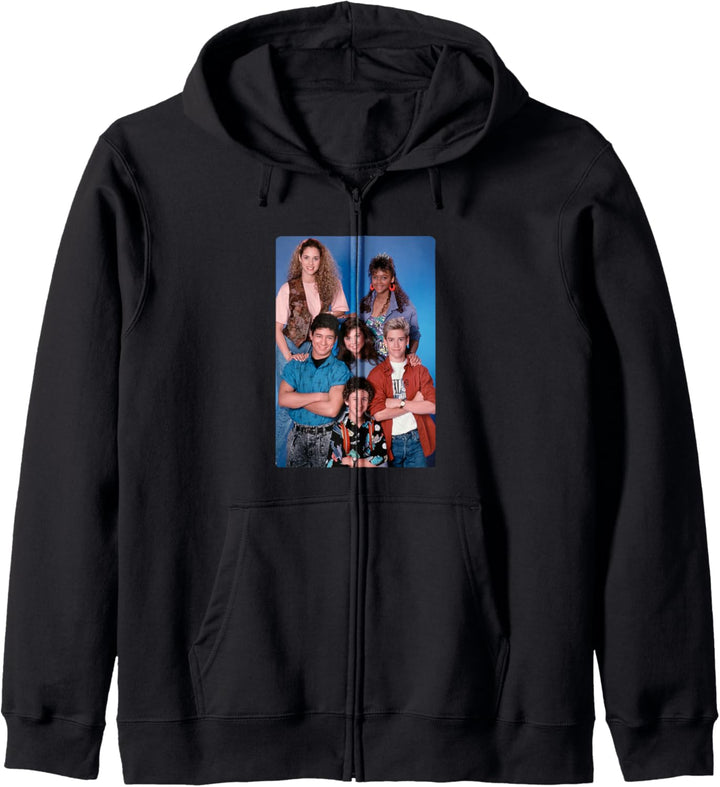 Saved By The Bell Vollfarbiges Gruppenfoto Kapuzenjacke