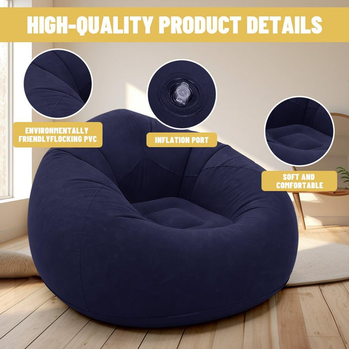 Aufblasbares Sofa aus PVC – Einzelsitz Sitzsack Sofa, Faltbarer Outdoor Sitzsack, Aufblasbarer Kugel