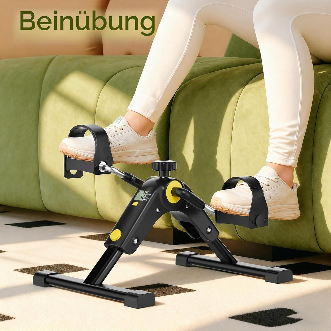 MOMODA Untertisch-Fahrradpedaltrainer mit LCD-Display, tragbarer Mini-Heimtrainer für Arm und Bein S