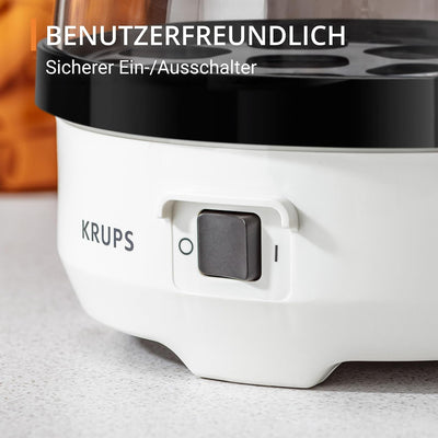 Krups Ovomat Spezial Eierkocher, Für bis zu 7 Eier, Inkl. Wasser-Messbecher mit Eierstecher, Eierhal