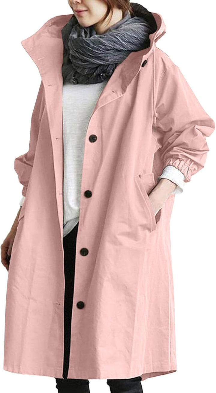 C'est TT Regenjacke Damen Atmungsaktiver Windbreaker Mit Kapuze Regenponcho Leicht Mehrzweck Windbre