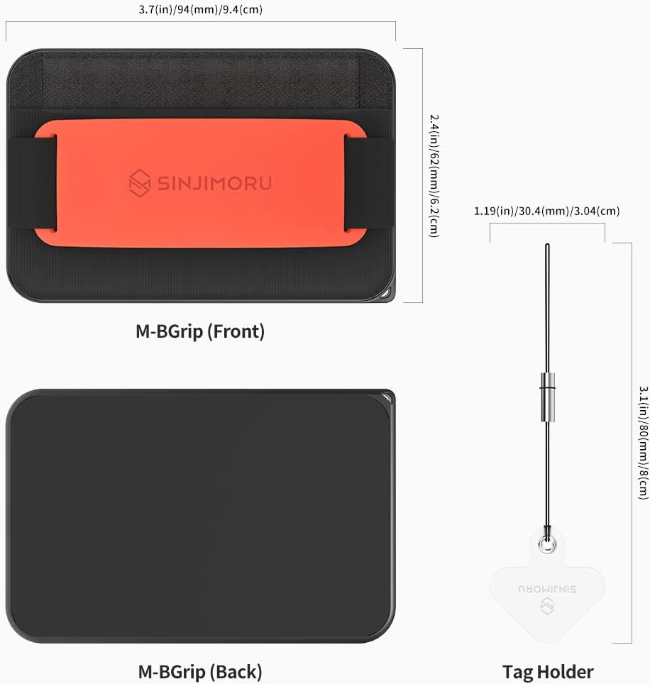 Sinjimoru Rutschfester Magnetischer Handy Kartenhalter mit Fingergriff, Kreditkartenetui kompatibel