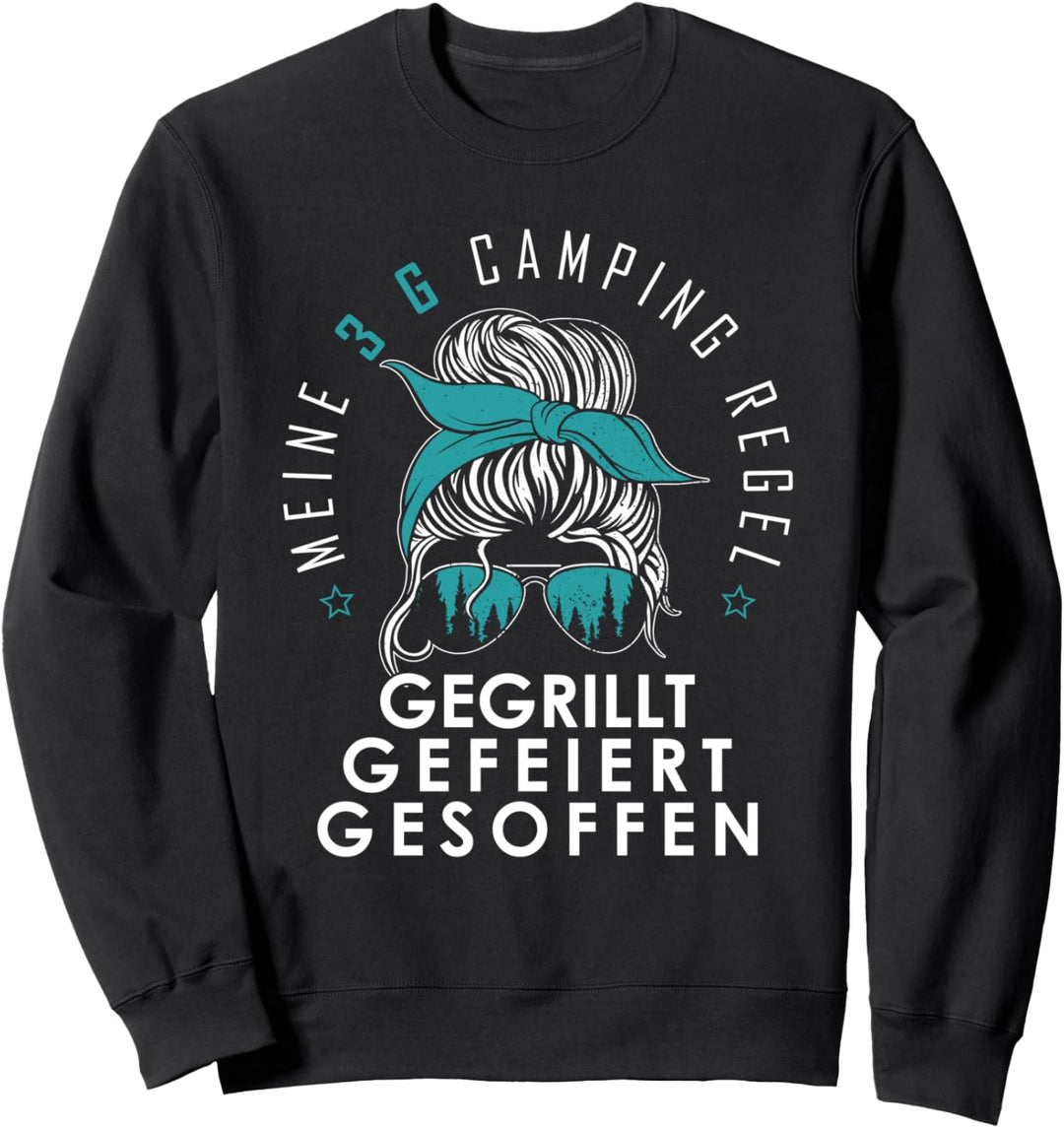 Meine 3 G Camping Regel Frauen Wohnmobil Camper Camping Sweatshirt