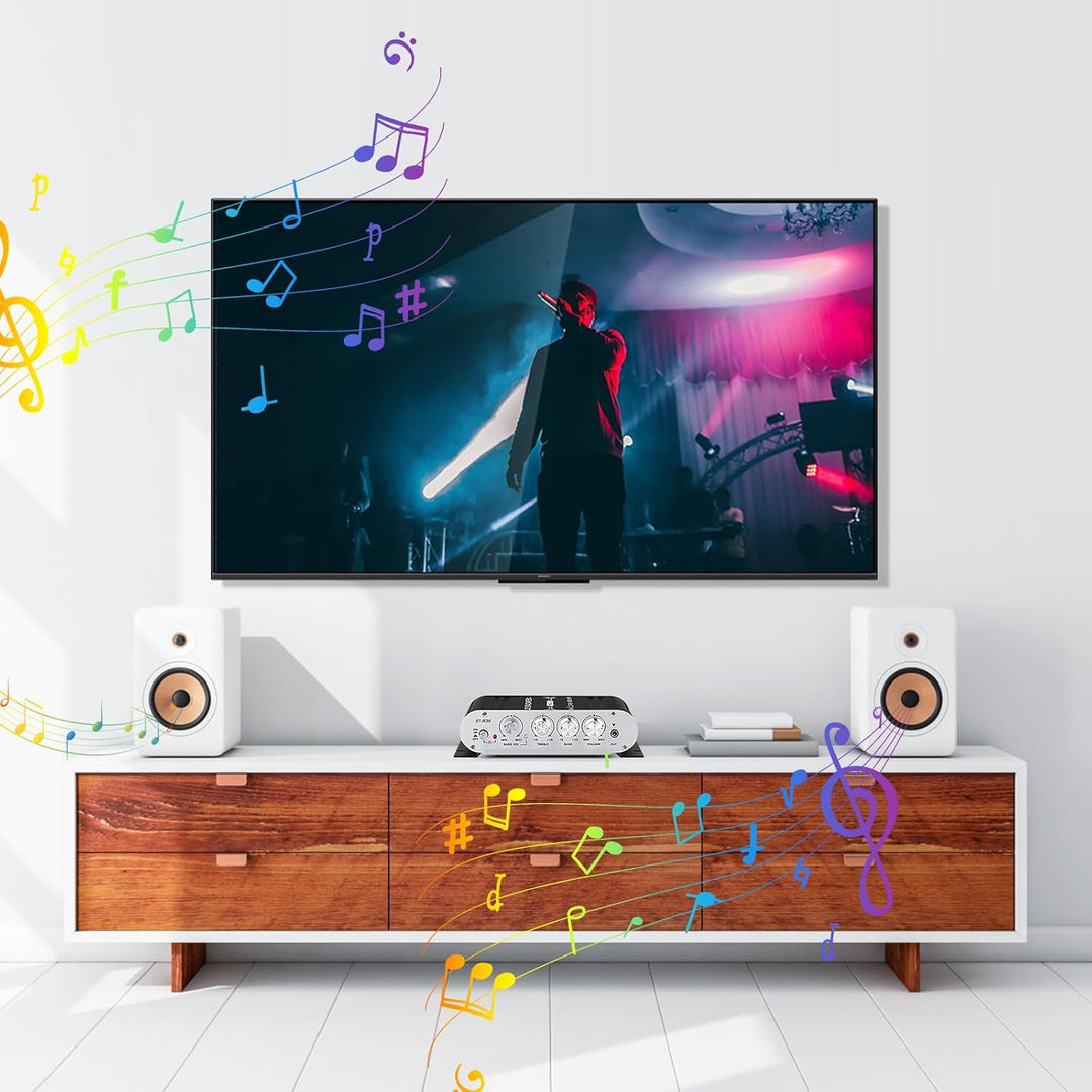 HiFi Audio Verstärker,2.1CH Stereo Verstärker,RMS 20Wx2+40W ST-838 mit Subwoofer Ausgang KlasseD Min