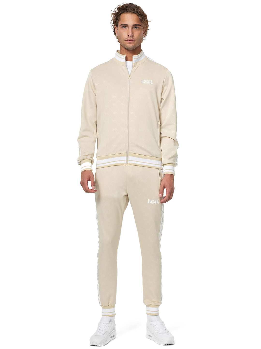 Lonsdale Herren Ashwell Trainingsanzüge L Sand/White, L Sand/White