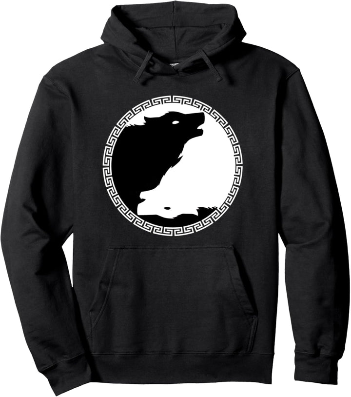 Yin und Yang Gefährliche Raubtiere Wolf Wölfe Hund Geschenk Pullover Hoodie