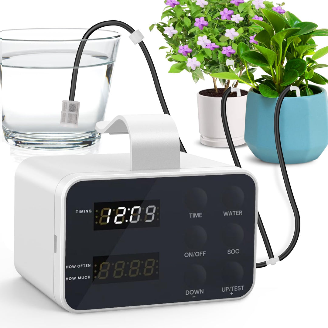Automatische Bewässerung Indoor, Wiederaufladbares Bewässerungssystem für 15 Pflanzen, Programmierba