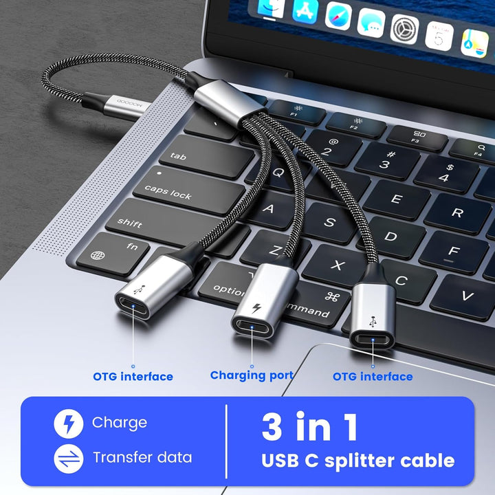 MOGOOD USB-C Hub - 3 Port USB-C Konverter Ladegerät &amp; Splitter für Laptop (für Monitor nicht geeigne