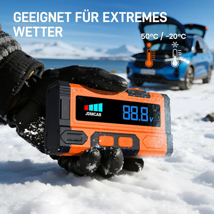JDMCAR Starthilfe Powerbank für Pkw 9000 A, Starter Powerbank Pastellorange, Pastellorange