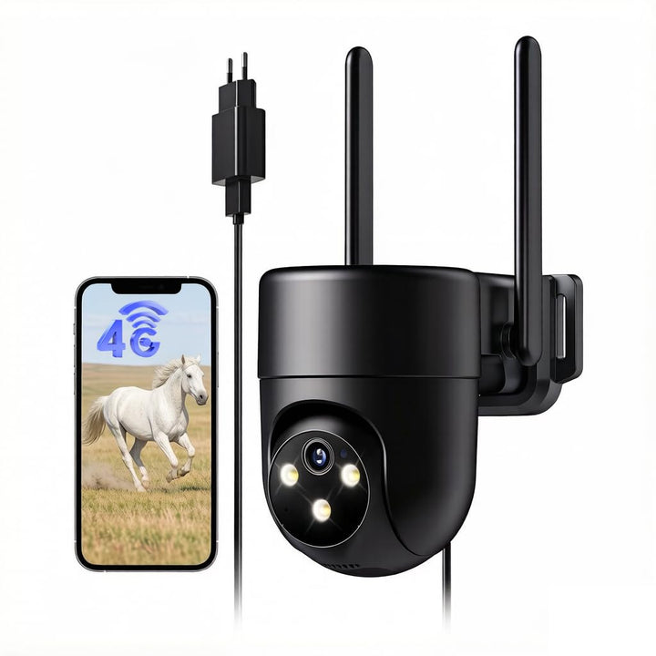 24/7 Aufzeichnung 4G LTE Überwachungskamera Aussen mit SIM Karte, Outdoor Kamera Überwachung Ohne WL