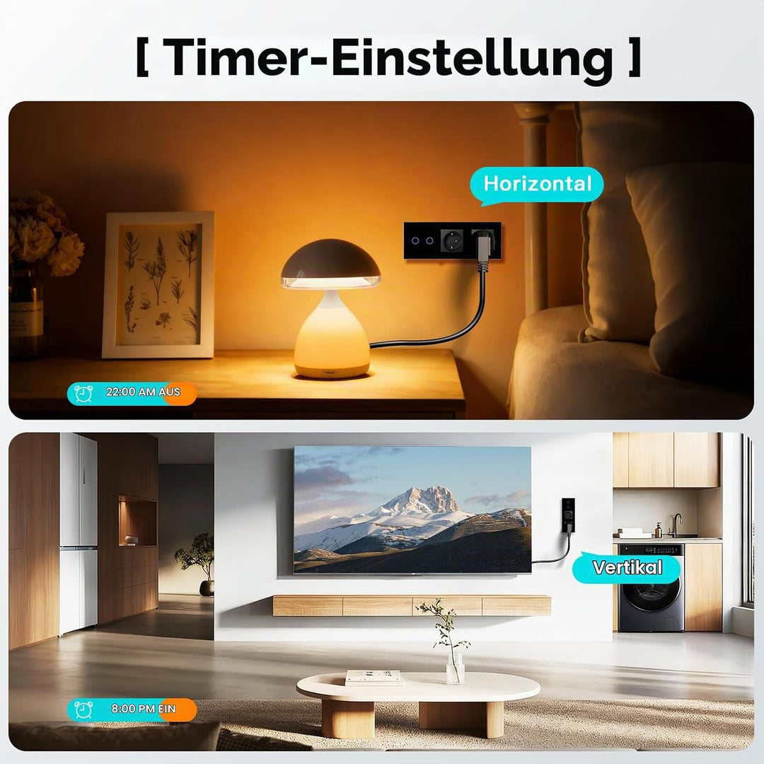 BSEED Normal Steckdose mit Smart Alexa Lichtschalter Kompatibel mit Alexa,Google Home,Touchscreen-sc