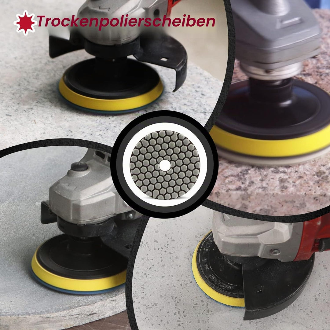 FOCSTOL Diamant Trocken Polierscheiben - 8 Stück 100mm (