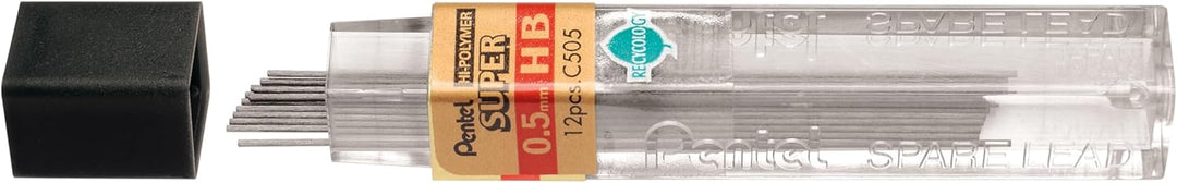 Pentel C505-HB Hochpolymer-Ersatzmine extra stark in 12er Röhre HB 0,5 mm 12 Röhren