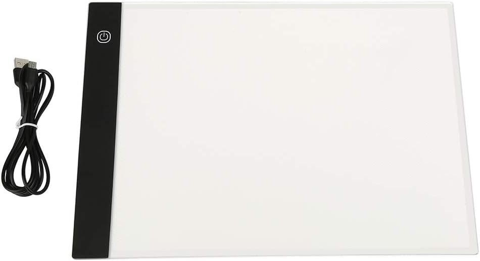OHMG 4 mm Leuchttafel A4 Zeichnung, Leuchttisch, ultradünn, mit verstellbarer Helligkeit, LED, Zeich