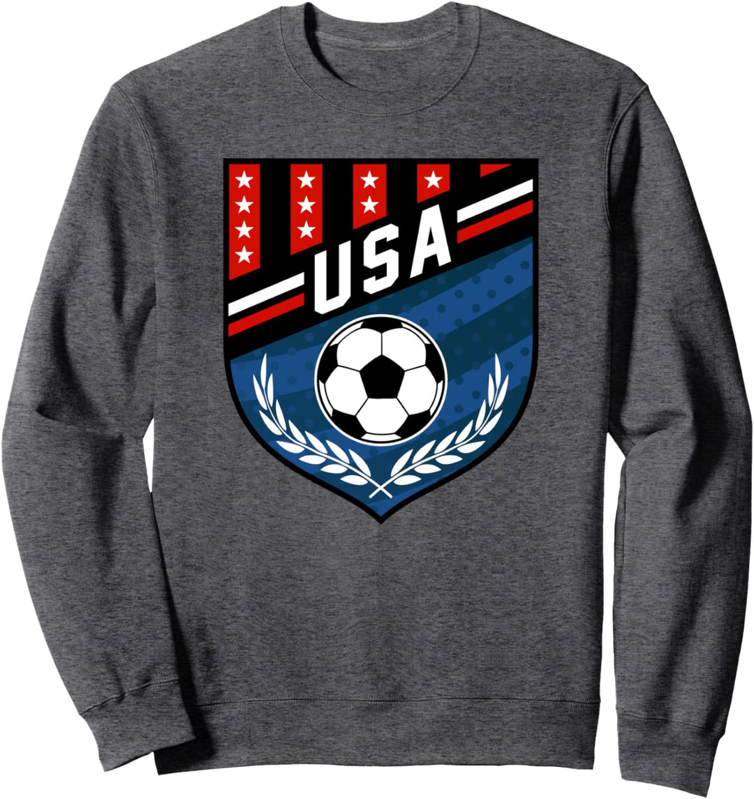 Trendy USA Soccer Team Stars & Stripes Badge Sweatshirt