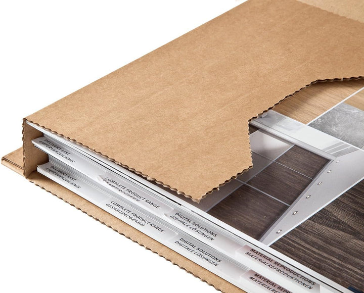 ColomPac CP020.17 Wickelverpackung aus Wellpappe mit Selbstklebeverschluss und Aufreissfaden, braun