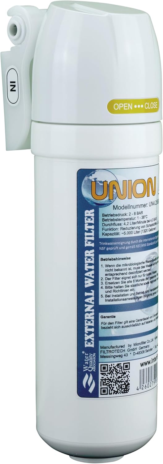 Ersatzkartusche für Wasserfilter "Union 4" Externer Kühlschrankfilter für SbS Kühlschrank. Filter Pa