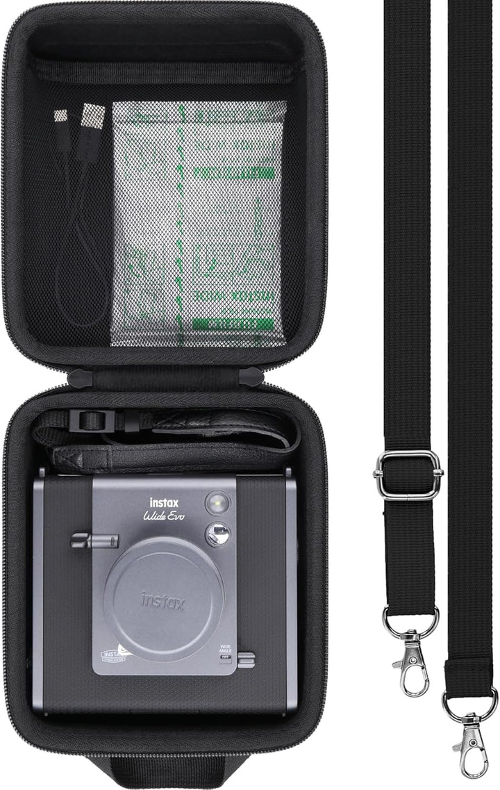 Aenllosi für Fujifilm INSTAX Wide EVO 2-in-1 Sofortbildkamera und Drucker Hartschalenkoffer, Netztas