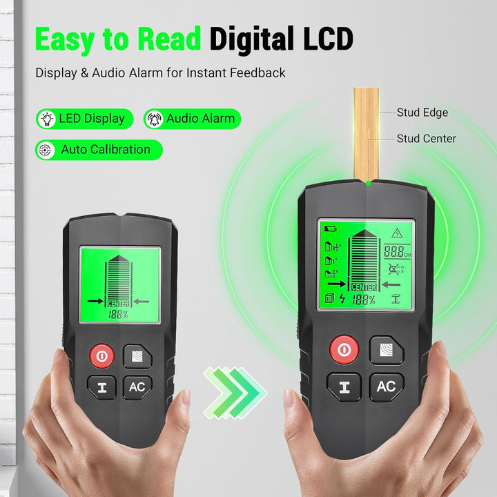 Leitungssuchgerät 5 in 1 Ortungsgerät mit Smart Chip & HD-LCD, Kabelfinder Leitungsfinder für Stroml
