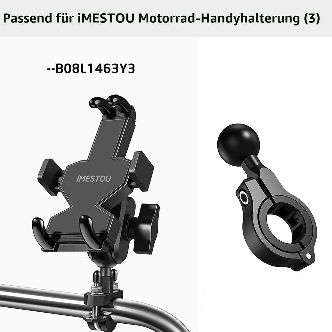 iMESTOU 2 x Aluminium-Kugelbasis für Lenkerhalterungen, Kugeladapter passend für RAM-Handyhalterunge
