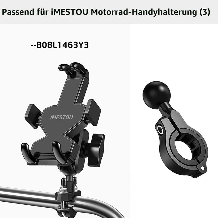 iMESTOU 2 x Aluminium-Kugelbasis für Lenkerhalterungen, Kugeladapter passend für RAM-Handyhalterunge
