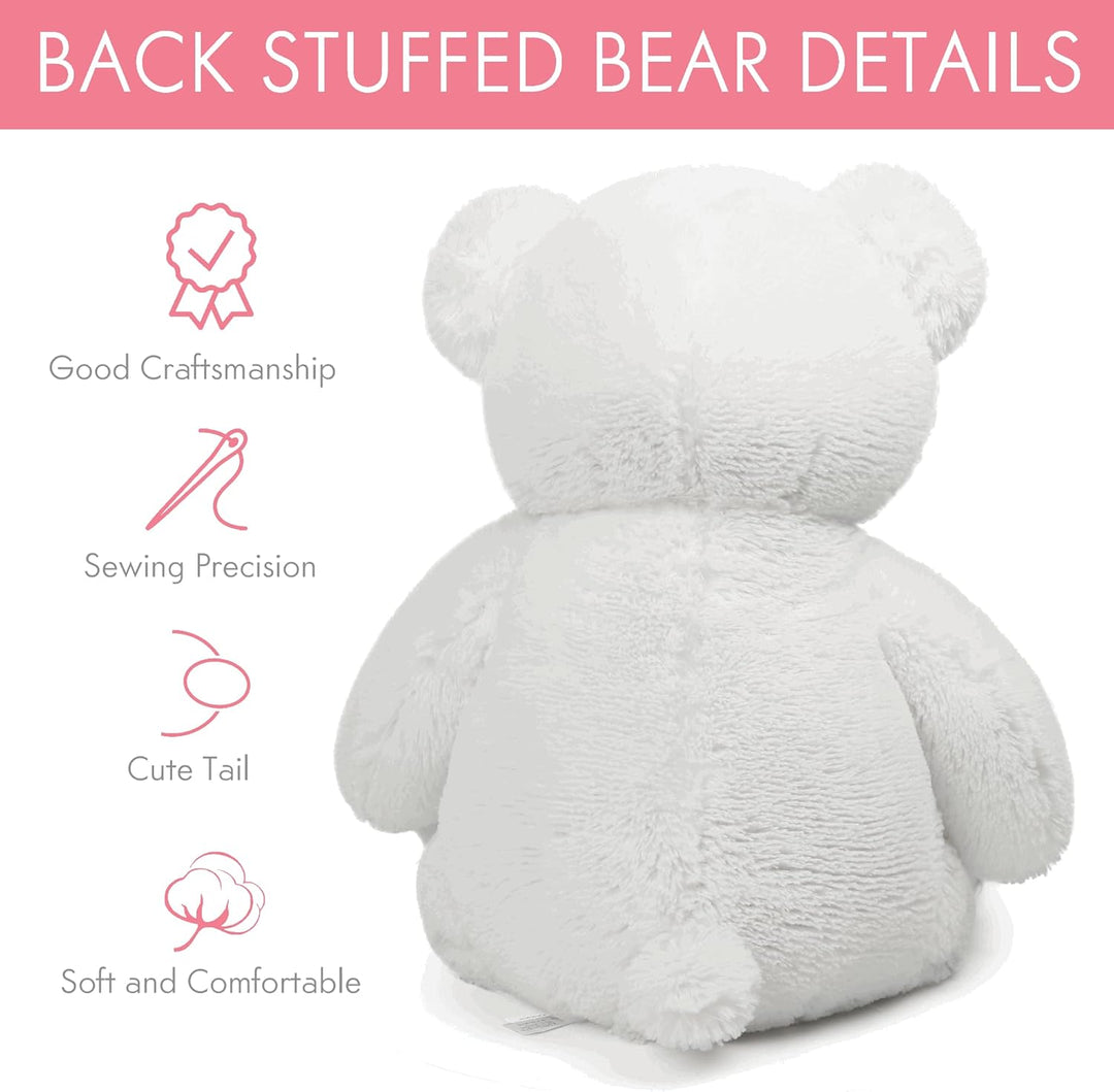 LotFancy Teddybär Kuscheltier 50cm, Plüschtier Stofftier Teddy, Süsses Geschenk für Kinder Mädchen F