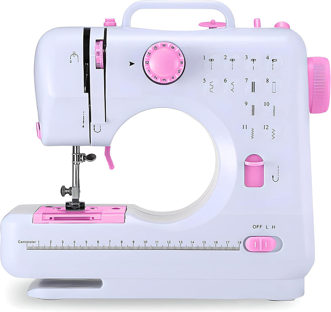 Retoo Nähmaschine Mini und LED Licht für Kinder und Anfänger 12 Stichmuster Elektronische Profi Haus