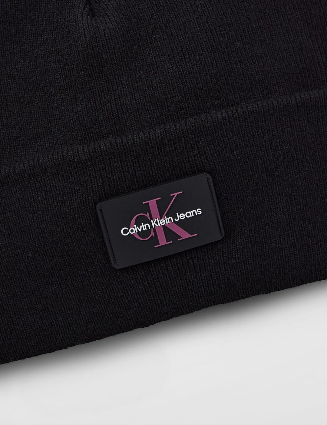Calvin Klein Damen MONOLOGO Rubber Beanie Baby Hut, Black,