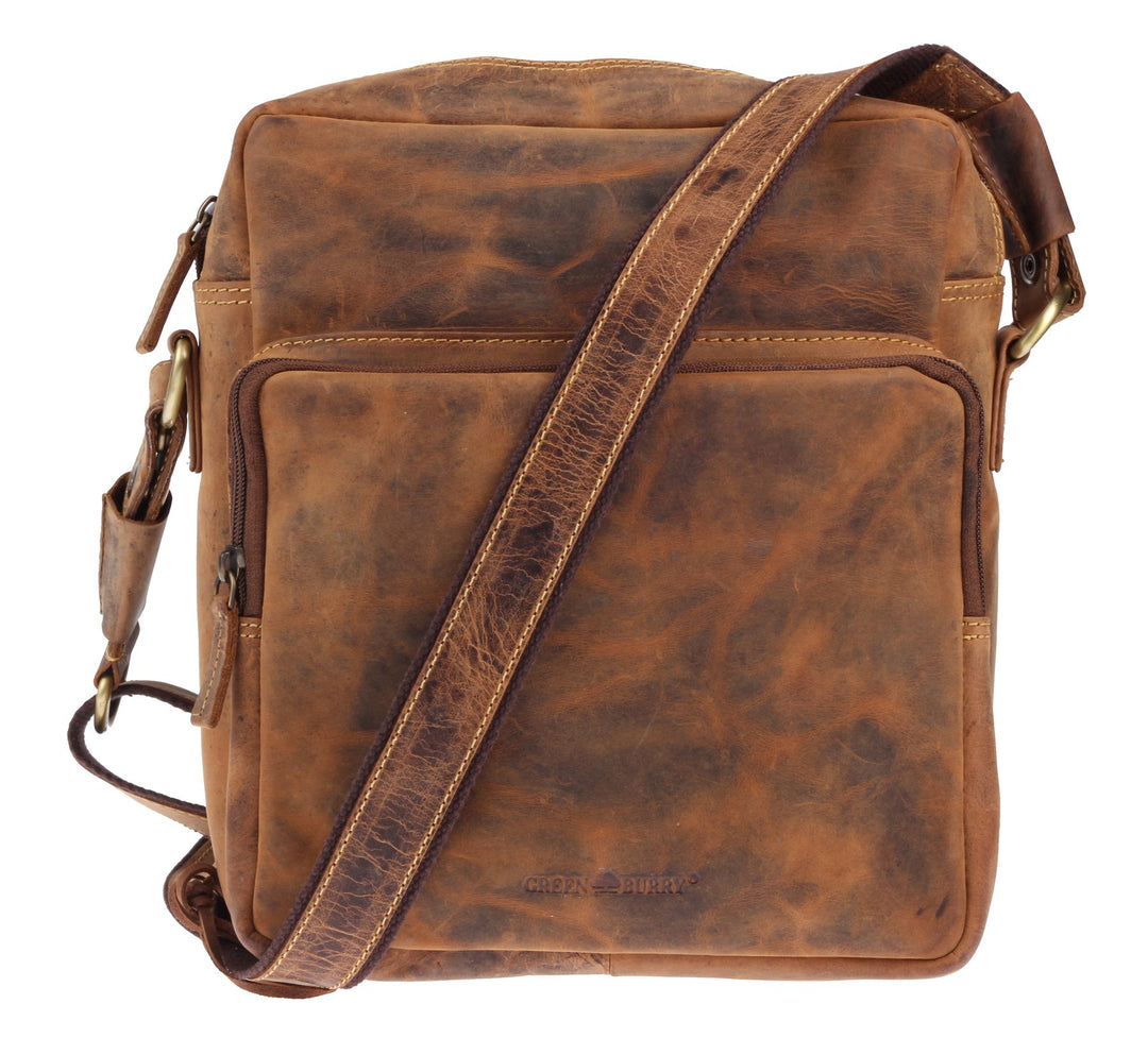Greenburry Vintage Reporter Umhängetasche Leder 24 cm