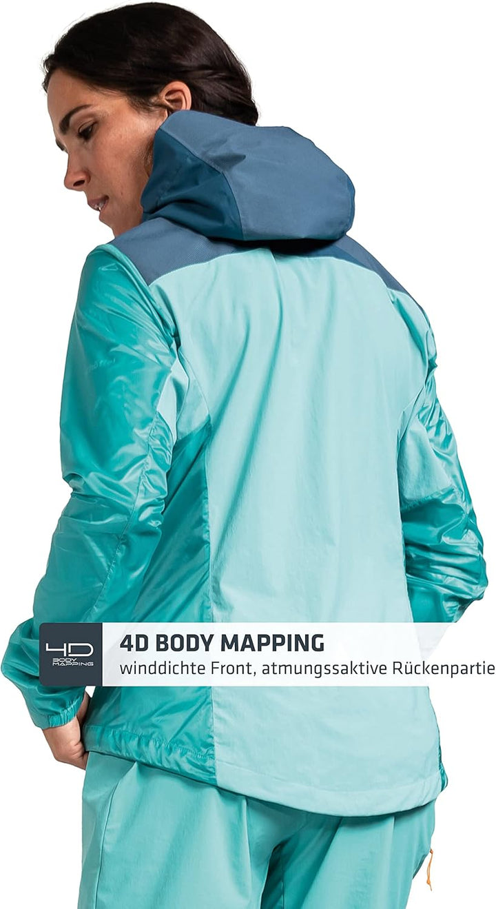 Schöffel Damen Hybrid Jkt Flow Trail L, extrem leichte, atmungsaktive MTB Jacke, wasserabweisende Fa