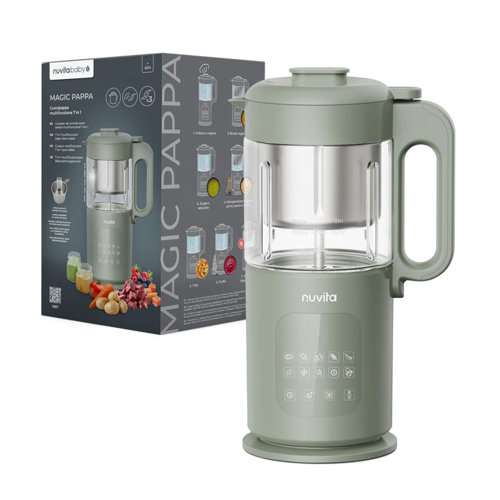 Nuvita Magic Pappa 7-in-1 Multifunktionaler Babynahrungszubereiter – Dämpft, Pürieren, Zerkleinert,