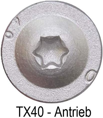 PARCO Pfostenschrauben, Holzschrauben, Pfostenverbinderschrauben, Tellerkopfschraube 8,0 x 40mm, 100