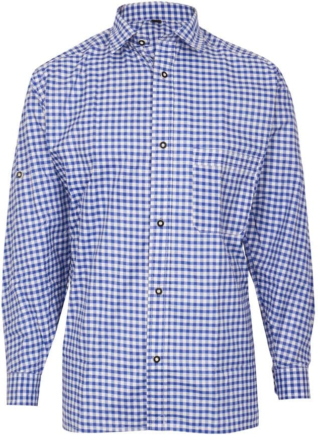Herren Trachtenhemd Kariert Toni 5XL Blauweiss Kariert, 5XL Blauweiss Kariert