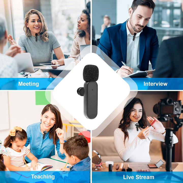 Mini-Ansteckmikrofon mit Geräuschunterdrückung,Wireless Mikrofon für Android-Handys, iPhones, Comput