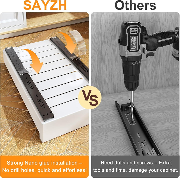 SAYZH Teleskopschublade, Ausziehbare Schubladen-Aufbewahrungsregale für Küchenschränke, Ausziehbare