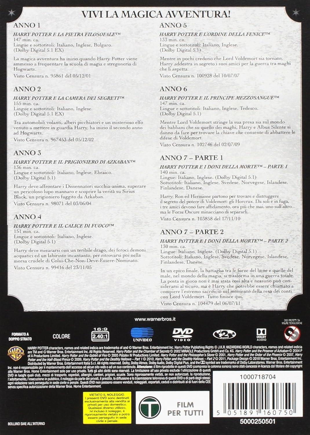 Harry Potter Collection Fantasy Fantasy, DVD