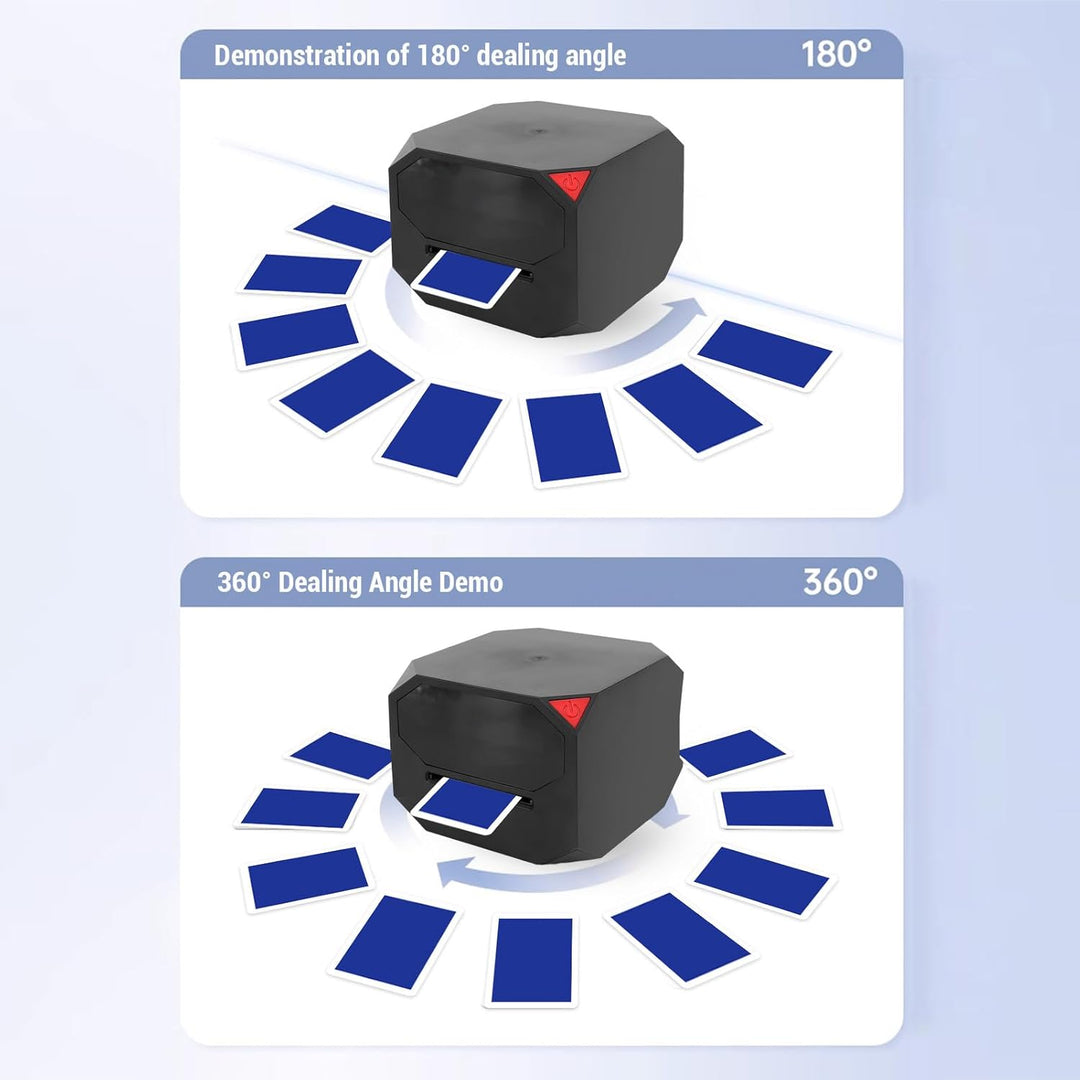 ASHATA Automatischer Karten Shuffler und Händler, 1-2 Decksunterstützung 8 Spieler, 360 °/180 ° Deal
