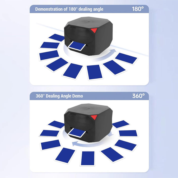 ASHATA Automatischer Karten Shuffler und Händler, 1-2 Decksunterstützung 8 Spieler, 360 °/180 ° Deal